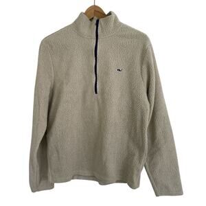 Vineyard Vines Quarter Zip Cream Fleece Women's Small